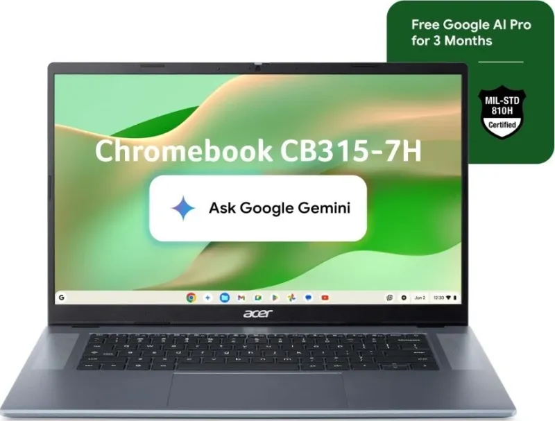 Acer Chromebook 15 CB315-7H Laptop (Intel Core 3 N50/ 4GB/ 64GB eMMC/ Chrome OS)