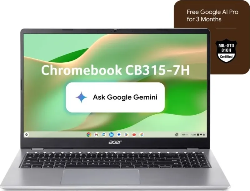 Acer Chromebook CB315-7H Laptop (Intel Core 3 N355/ 4GB/ 128GB eMMC/ Chrome OS)