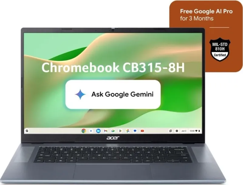 Acer Chromebook CB315-8H Laptop (MediaTek Kompanio 540/ 4GB RAM/ 64GB eMMC /Chrome OS)