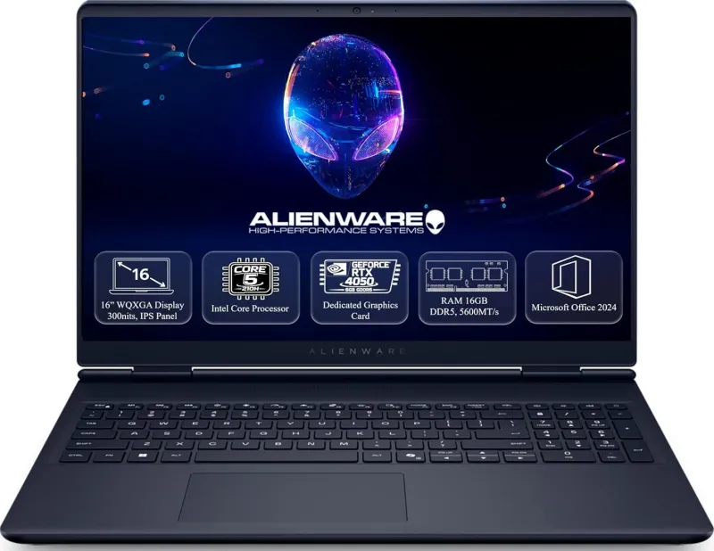 Alienware 16 Aurora AC16250 Gaming Laptop (Intel Core 5 210H/ 16GB/ 512GB SSD/ Win 11/ RTX 4050 6GB Graph)
