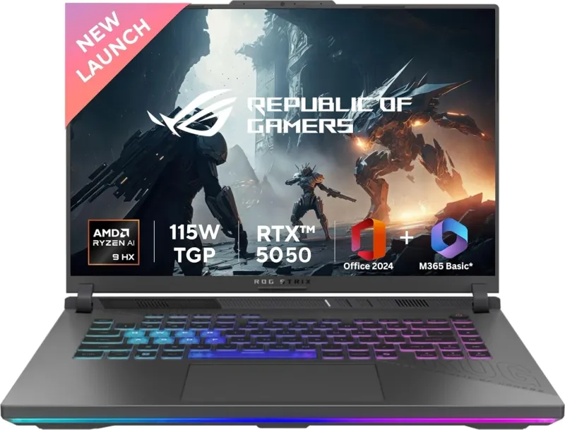 Asus ROG Strix G16 G614PH-RV033WS Gaming Laptop (AMD Ryzen 9 8940HX/ 16GB/ 1TB SSD/ Win11/ 8GB RTX 5050 Graph)