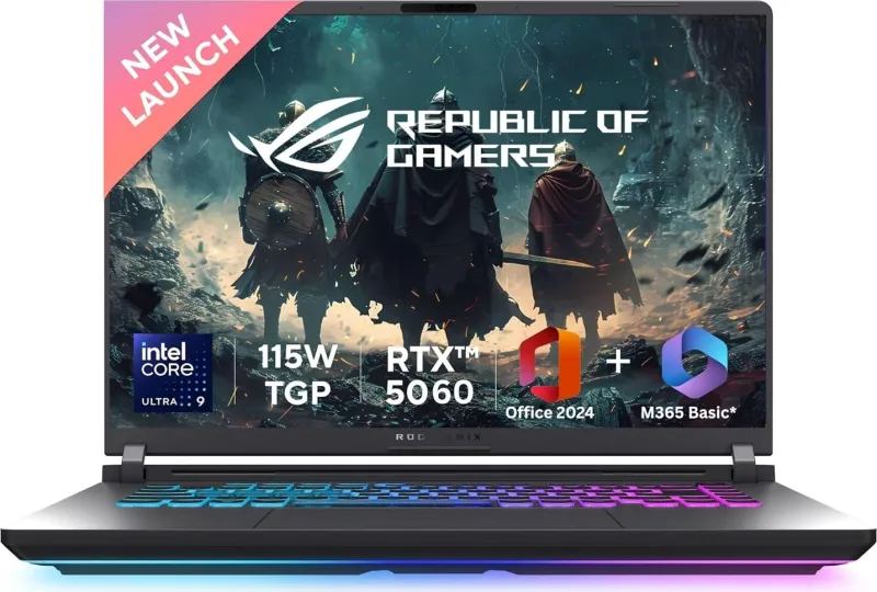 Asus ROG Strix G16 G615LM-S5128WS Gaming Laptop (Intel Core Ultra 9 275HX / 16GB/ 1TB SSD/ Win11/ 8GB RTX 5060 Graphics)