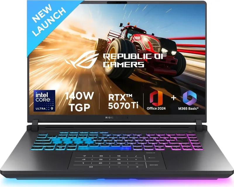 Asus ROG Strix G16 G615LR-S5190WS Gaming Laptop (Intel Core Ultra 9 275HX / 32GB/ 1TB SSD/ Win11/ 12GB RTX 5070Ti Graph)
