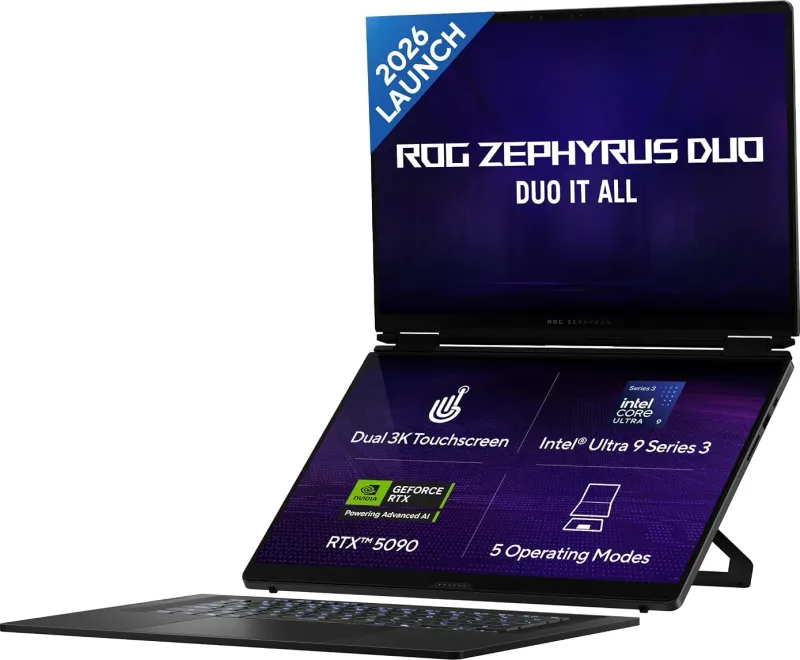 Asus ROG Zephyrus Duo 16 OLED (2026) GX651AR-SR074WS Gaming Laptop (Intel Core Ultra 9 386H/ 32GB/ 2TB SSD/ Win11/ 12GB Graphics RTX 5070 …