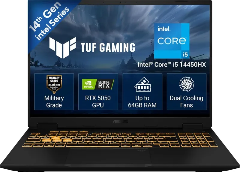 Asus TUF 16 2026 FX610JH-TU080WS Gaming Laptop (14th Gen Core i5/ 16GB/ 512GB SSD/ Win11/ 8GB RTX 5050 8GB Graphics)