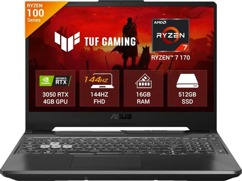 Asus TUF A15 FA506NCQ-HN007WS Gaming Laptop (AMD Ryzen 7 170/ 16GB / 512GB SSD/ Win11 Home / 4GB Graph)