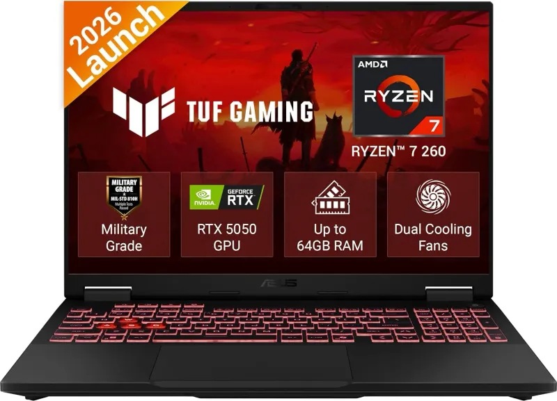 Asus TUF A16 2026 FA608UHI-TU238WS Gaming Laptop (AMD Ryzen 7 260/ 16GB / 512GB SSD/ Win11 / 8GB RTX 5050 Graph)
