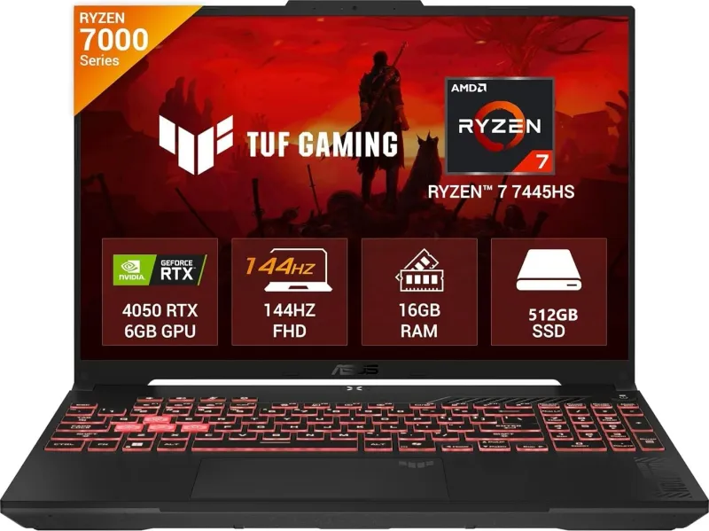 Asus TUF Gaming A16 FA607NUG-RL136WS Gaming Laptop (AMD Ryzen 7 7445HS/ 16GB / 512GB SSD/ Win11 / 6GB Graph)