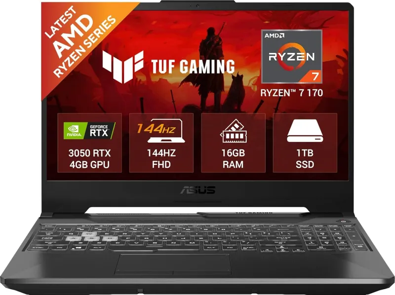 Asus TUF Gaming A16 FA607NUQ-RL063WS Gaming Laptop (AMD Ryzen 7 170/ 16GB / 1TB SSD/ Win11 / 6GB RTX4050 Graph)