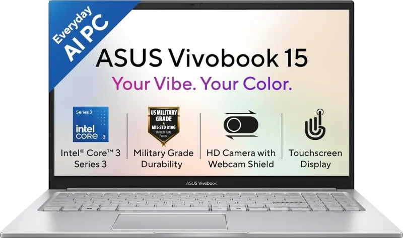 Asus Vivobook 15 2026 X1504MA-E8129WS AI Laptop (Intel Core 3 304/ 8GB/ 512GB SSD/ Win11)
