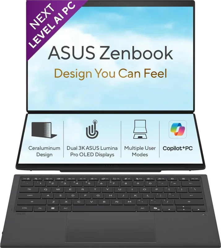 Asus Zenbook Duo OLED 2026 UX8407AA-SN183WS Laptop (Intel Core Ultra 7 355/ 32GB/ 1TB SSD/ Win11)