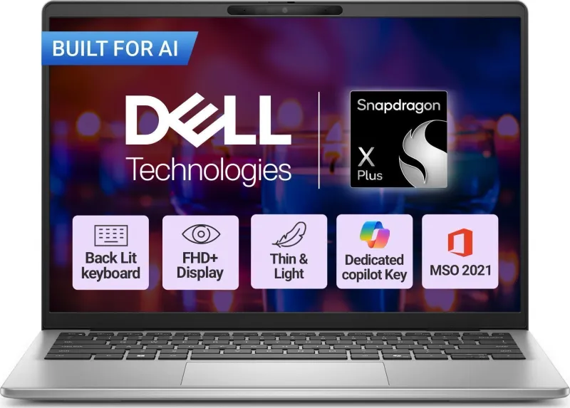 Dell 14 OINS441100101RING10 AI Laptop (Snapdragon X Plus/ 16GB/ 512GB SSD/ Win11)