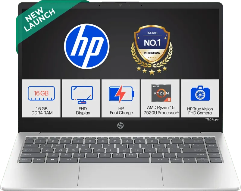 HP 14-em0108AU Laptop (AMD Ryzen 5 7520U/ 16GB/ 512GB SSD/ Win11 Home)