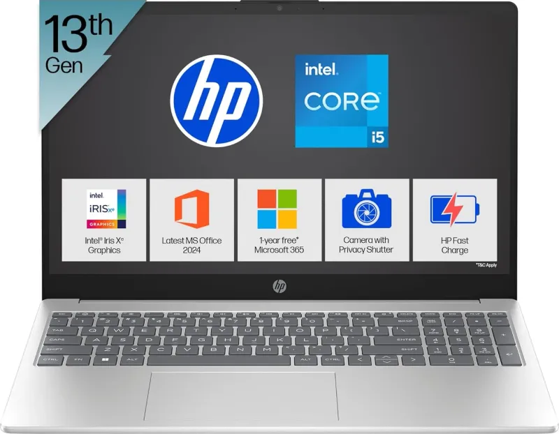 HP 15-fd0577TU Laptop (13th Gen Core i5/ 16GB/ 512GB SSD/ Win11 Home)