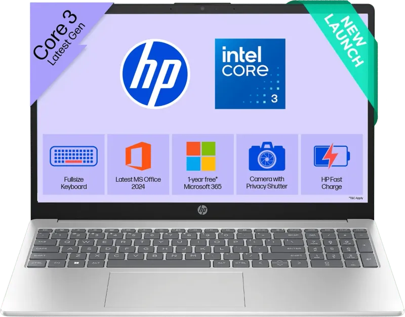 HP 15-fd1299TU Laptop (Intel Core 3 100U/ 8GB/ 512GB SSD/ Win11 Home)