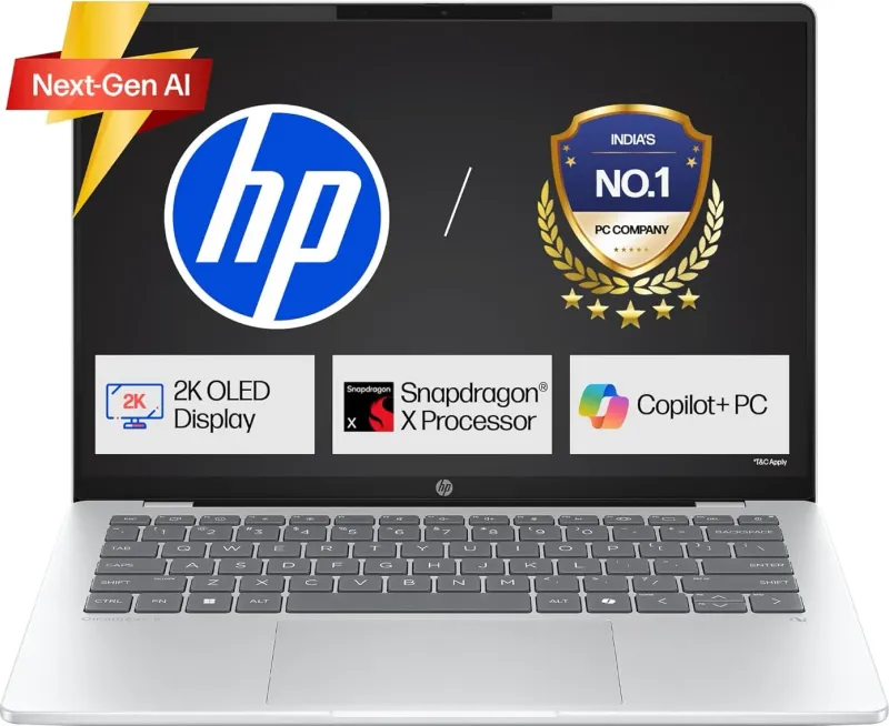 HP OmniBook 5 Next Gen AI 14-he0015QU Laptop (Snapdragon X Elite X1-26-100/ 16GB/ 1TB SSD/ Win11)