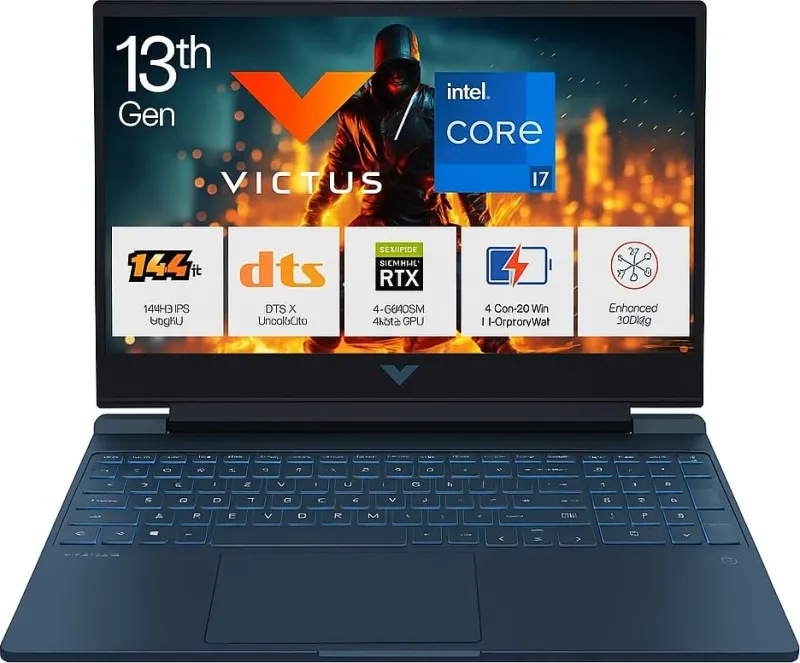HP Victus 15-fa2103tx Gaming Laptop (13th Gen Core i7/ 16GB/ 512GB SSD/ Win11/ 6GB RTX4050)