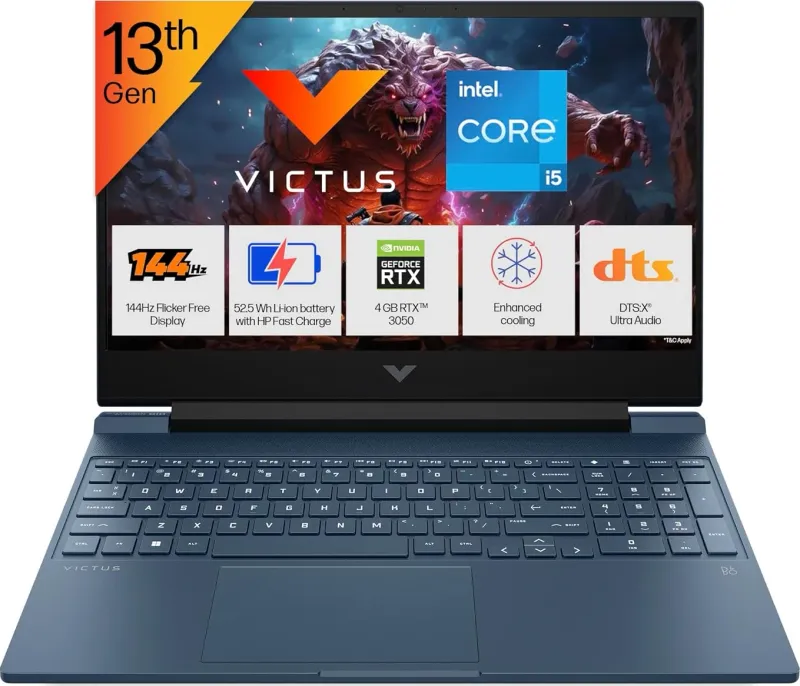 HP Victus 15-fa2190TX Gaming Laptop (13th Gen Core i5/ 16GB/ 512GB SSD/ Win 11/ 4GB Graphics)