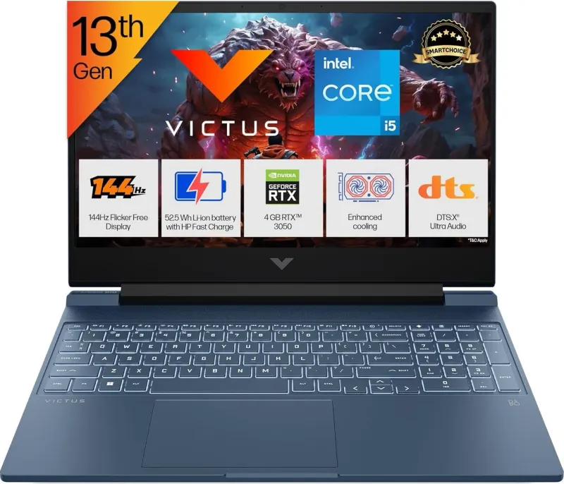 HP Victus 15-fa2191TX Gaming Laptop (13th Gen Core i5/ 16GB/ 512GB SSD/ Win11 Home/ RTX 3050)