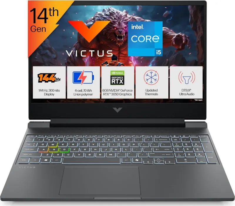 HP Victus 15-FA2315TX Gaming Laptop (14th Gen Core i5/ 24GB/ 512GB SSD/ Win11/ 6GB RTX3050)