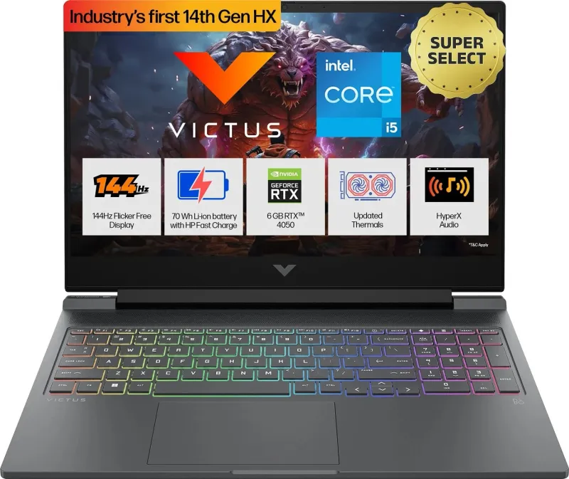 HP Victus 15-fa2382TX Gaming Laptop (14th Gen Core i5/ 24GB/ 512GB SSD/ Win11/ 6GB RTX4050)