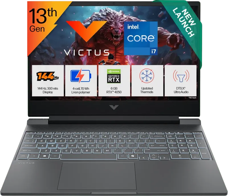 HP Victus 15-fa2532TX Gaming Laptop (13th Gen Core i7/ 24GB/ 512GB SSD/ Win11/ 6GB RTX4050)