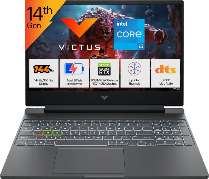 HP Victus 15-fa2539TX Gaming Laptop (14th Gen Core i5/ 24GB/ 512GB SSD/ Win11/ 6GB RTX4050)