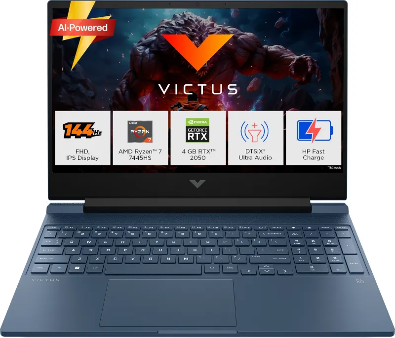 HP Victus 15-fb3122AX Gaming Laptop (AMD Ryzen 7 7445H/ 16GB/ 512GB SSD/ Win11/ RTX 2050)