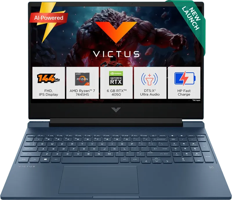 HP Victus 15-fb3162AX Gaming Laptop (AMD Ryzen 7 7445H/ 16GB/ 1TB SSD/ Win11/ RTX 4050)