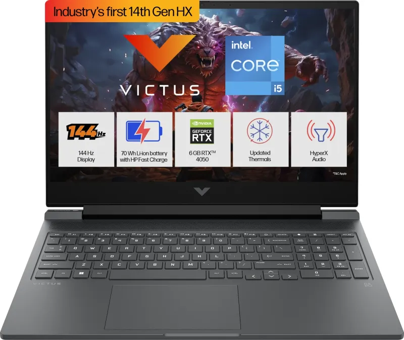 HP Victus 16-r1706TX Gaming Laptop (14th Gen Core i5/ 16GB/ 512GB SSD/ Win11 Home/ 6GB RTX 4050 Graph)