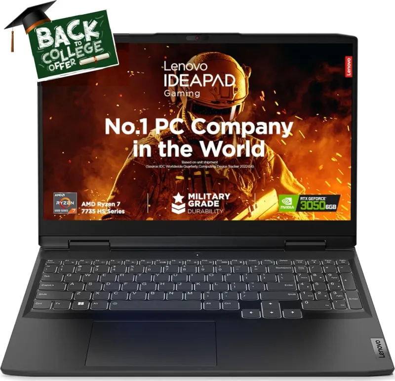 Lenovo Ideapad Gaming 3 15ARH7 82SB00QSIN Laptop (AMD Ryzen 7 7735HS / 16GB/ 512GB SSD/ Win11/ 6GB Graph RTX 3050)