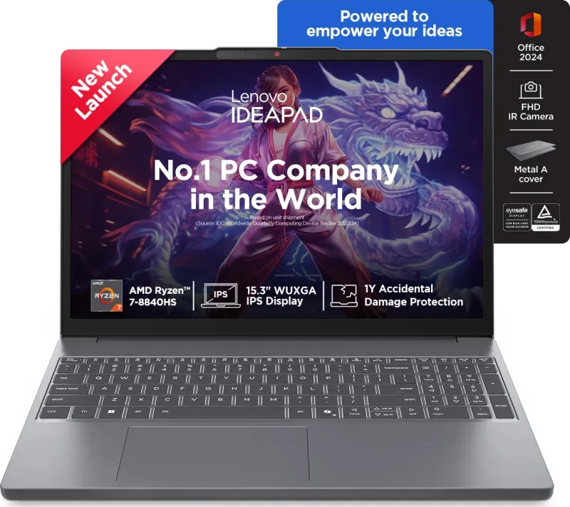 Lenovo IdeaPad Slim 3 83KA0048IN Laptop (AMD Ryzen 7 8840HS/ 16GB/ 512GB SSD/ Win11)