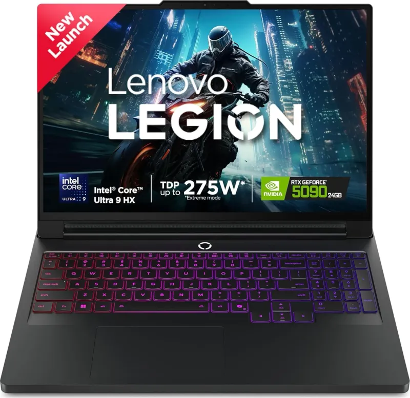 Lenovo Legion Pro 7 83F500D8IN AI Gaming Laptop (Intel Core Ultra 9 275HX / 64GB/ 1TB SSD/ Win11/ 24GB RTX5090)