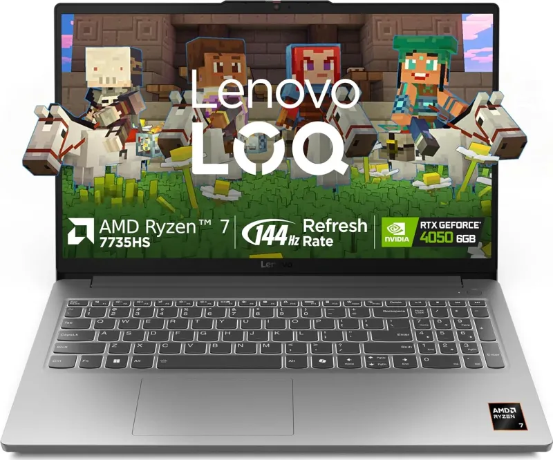 Lenovo LOQ Essential 83S000FWIN Gaming Laptop (AMD Ryzen 7 7735HS/ 16GB/ 512GB SSD/ Win11/ 6GB RTX 4050 Graph)