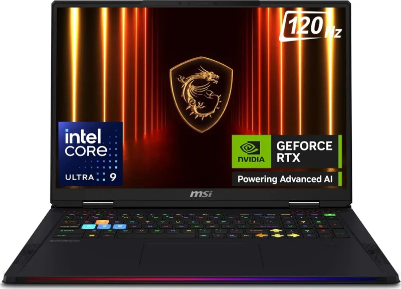 MSI Raider 18 HX AI A2XWIG-255IN Gaming Laptop (Intel Core Ultra 9 285HX/ 64GB/ 4TB SSD/ Win11/ 16GB Graph)